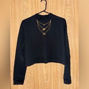 Nike Gold Chain Long Sleeve Cropped shirt (L)